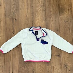 GAP Fleece Pullover with Pink and Navy Accents